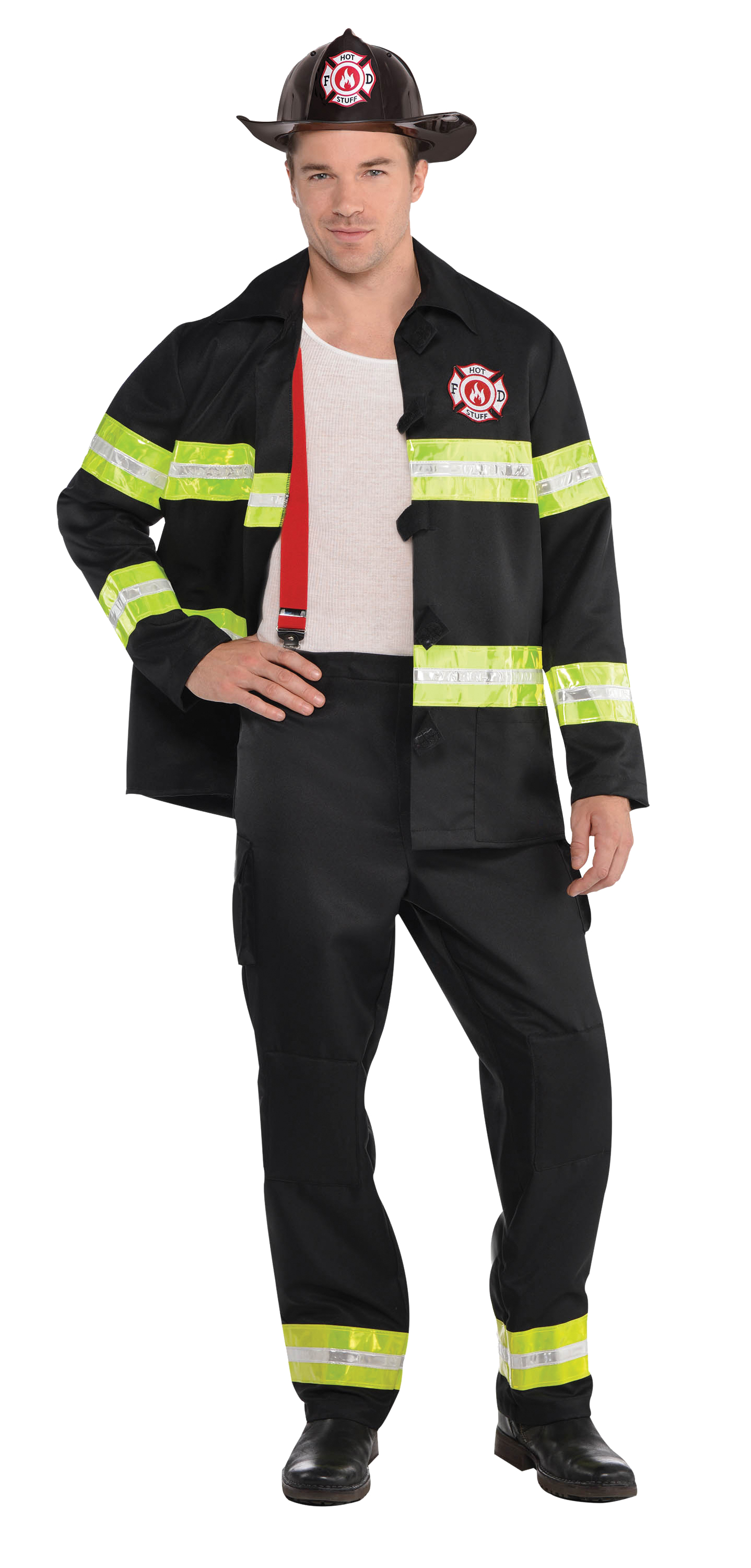 Firefighter Adults Fancy Dress Emergency Services Fire Brigrade Uniform